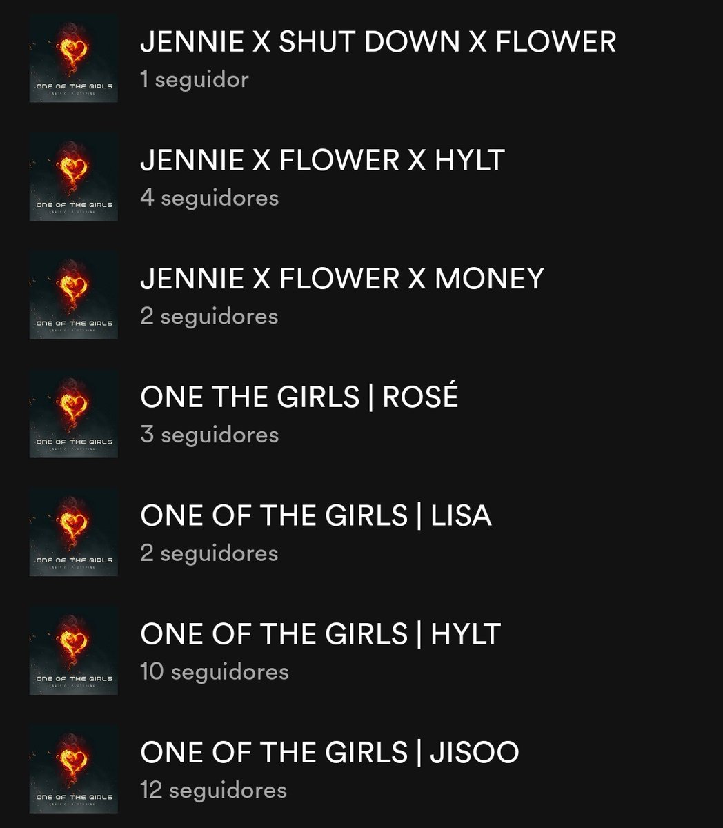 ONE OF THE GIRLS -  PLAYLIST -