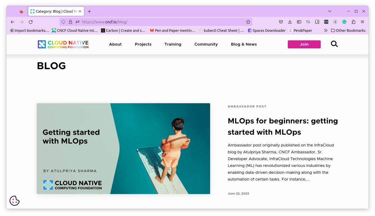 What a start to the weekend 🥳

My blog post on introduction to #MLOps is live on the @CloudNativeFdn Blog. These are some absolute basics to get started.

Read: cncf.io/blog/2023/06/2…

#CNCF #CloudNative #Blogger #Featured @CNCFAmbassadors