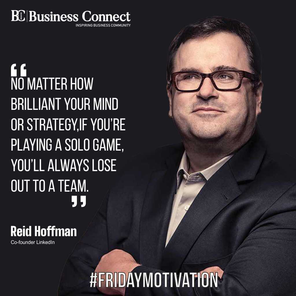 No matter how brilliant your mind or strategy, if you’re playing a solo game, you’ll always lose out to a team”-Reid Hoffman

#ReidHoffman #ReidHoffmanquote #ReidHoffmanmotivation #ReidHoffmanquote #MotivationQuote #MotivatedMindset #morningquote #mindset #training #positivevibes