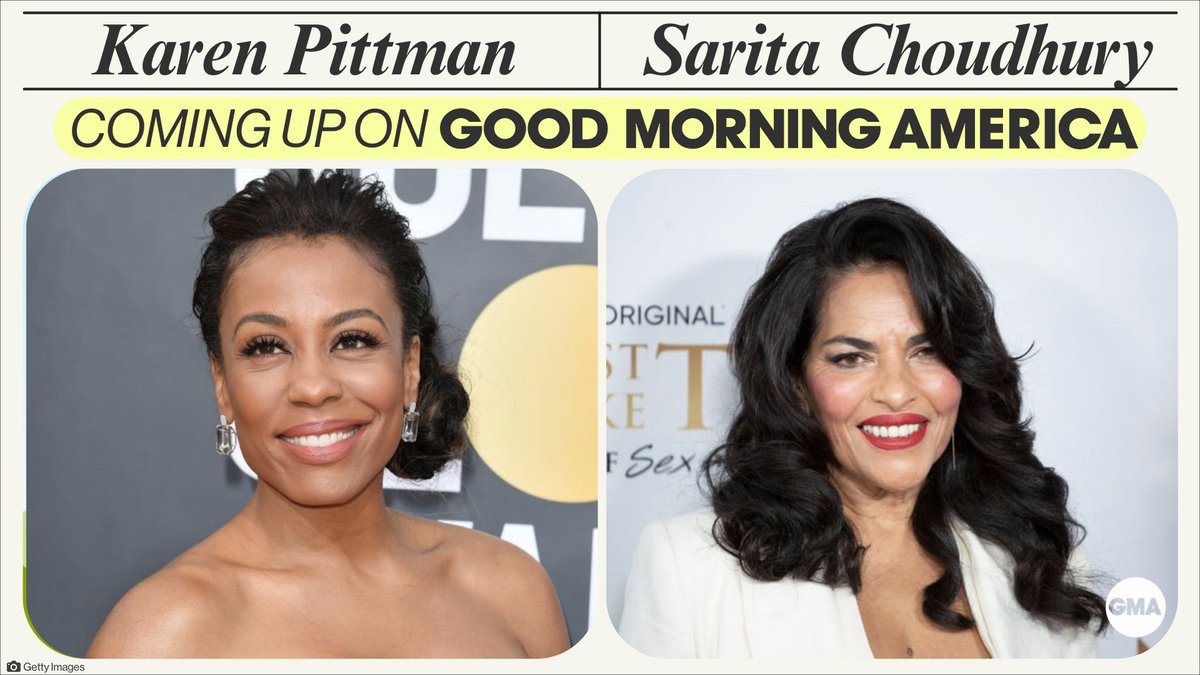 COMING UP ON @GMA: Karen Pittman and Sarita Choudhury joins us LIVE to talk about the new season of #AndJustLikeThat.