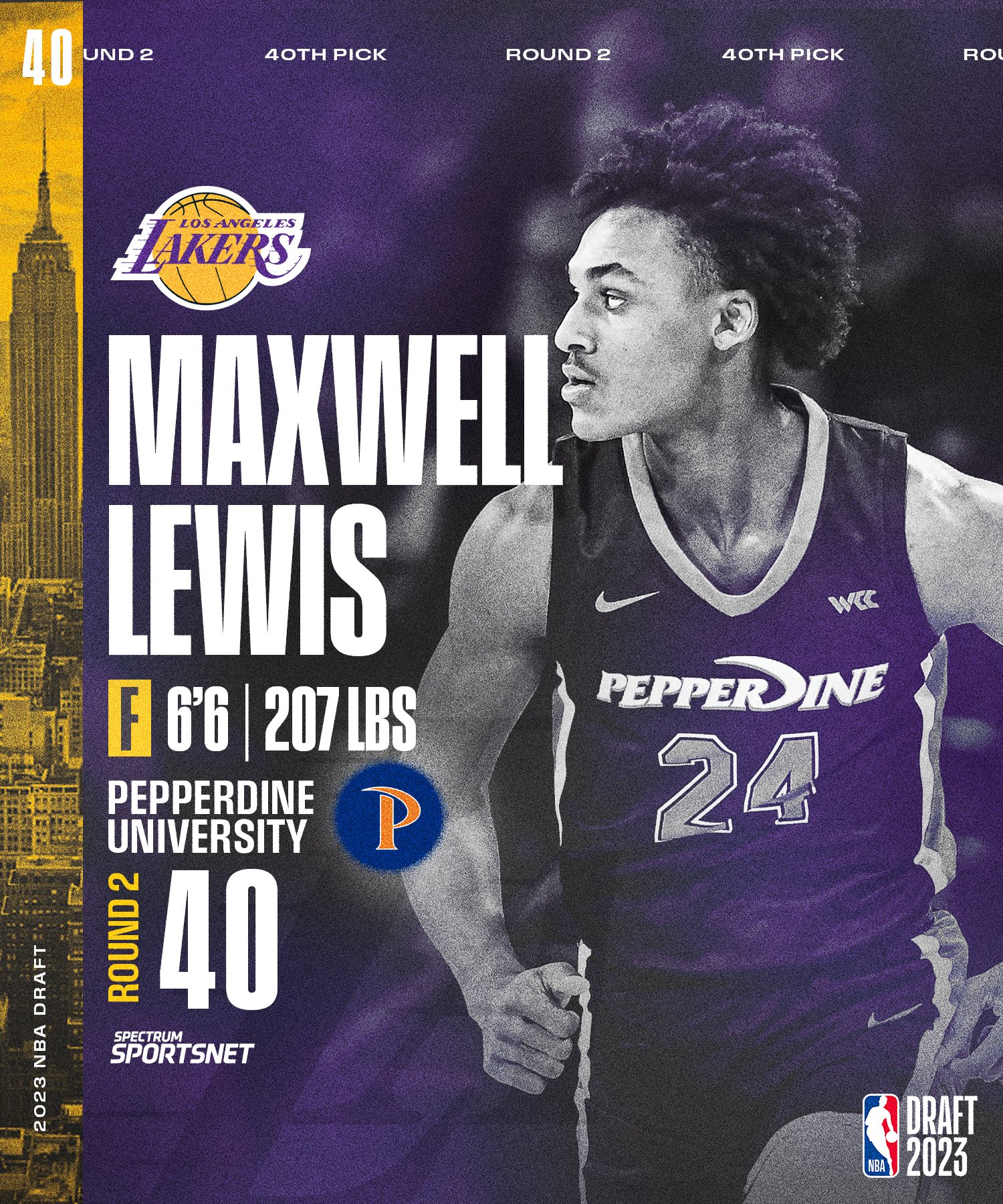 Spectrum on Twitter to the Lakers, Maxwell Lewis
