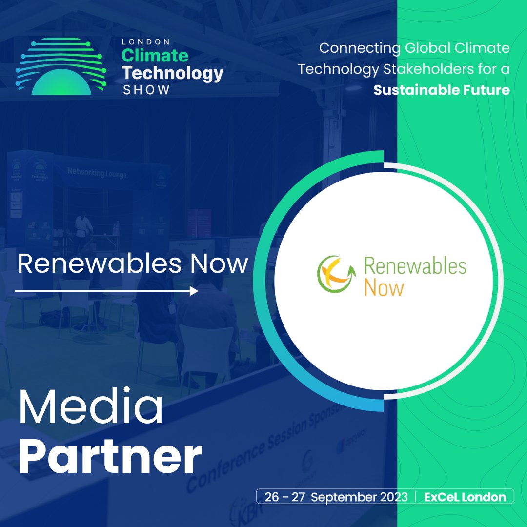 As a valuable addition to the London Climate Technology Show, Renewables Now has joined us as a media partner.

Register today at bit.ly/3jF6eIr

#CTS23 #climatetechnology #excellondon #sustainablefuture #cleantechnology #climatetechshow #sustainableliving #carboncapture