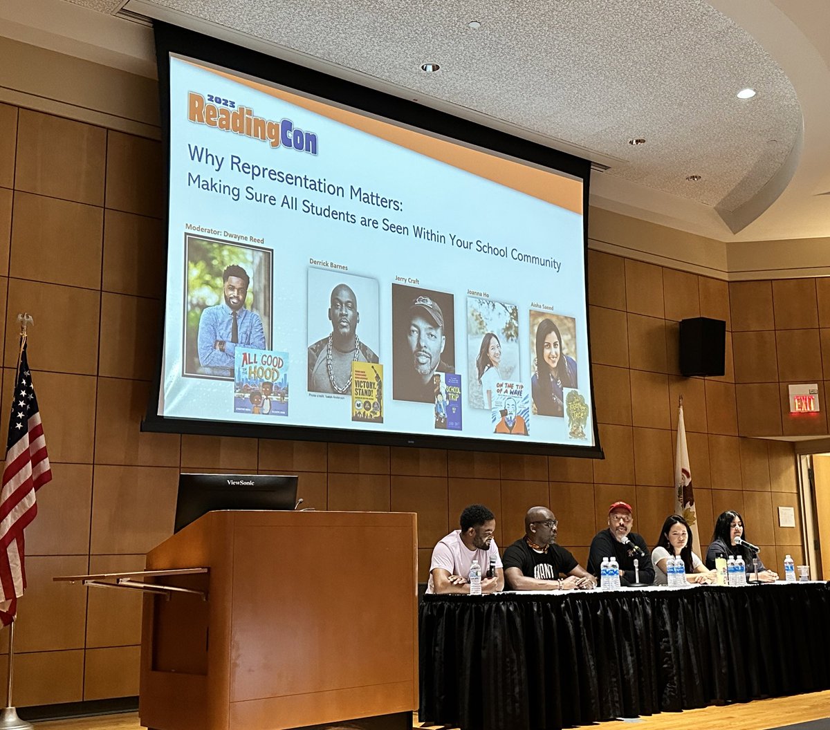 What a blast presenting with <a href="/Mrs_JAnderson/">ᒎᗩᑎᗴ丅 ᗩᑎᗪᗴᖇᔕᗝᑎ (she/her)</a> &amp; Aisha Saeed, collaborating with librarians, &amp; learning from amazing authors &amp; educators at #ReadingCon23! #summerteacherlife #readmorebooks #allstoriesareourstories @follettlearning <a href="/bhsbroncoslib/">BHS Library</a> <a href="/barrington220/">Barrington 220</a> <a href="/halseanderson/">Laurie Halse Anderson</a>