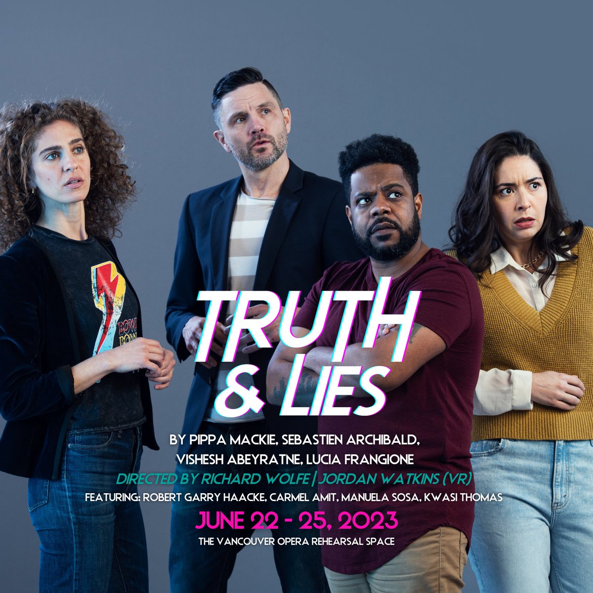 Our friends over <a href="/pitheatre/">Pi Theatre</a> have their final production of the 2022/3 season coming up: TRUTH &amp; LIES! 

| June 22 - 25, 2023 |

🎟️tickettailor.com/events/pitheat… 
#pitheatre #fearlesstheatre #vancouvertheatre