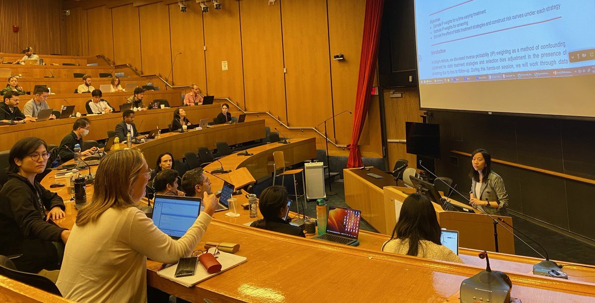 CAUSALab's tweet photo. On Wednesdays, we attend Joy and Barbra's hands-on sessions! 🥳

Yesterday, our instructors and fellows covered a variety of topics including parametric #gformula for time-fixed treatments and the bias of conventional methods for time-varying treatments. https://t.co/sBhqKfWRlZ