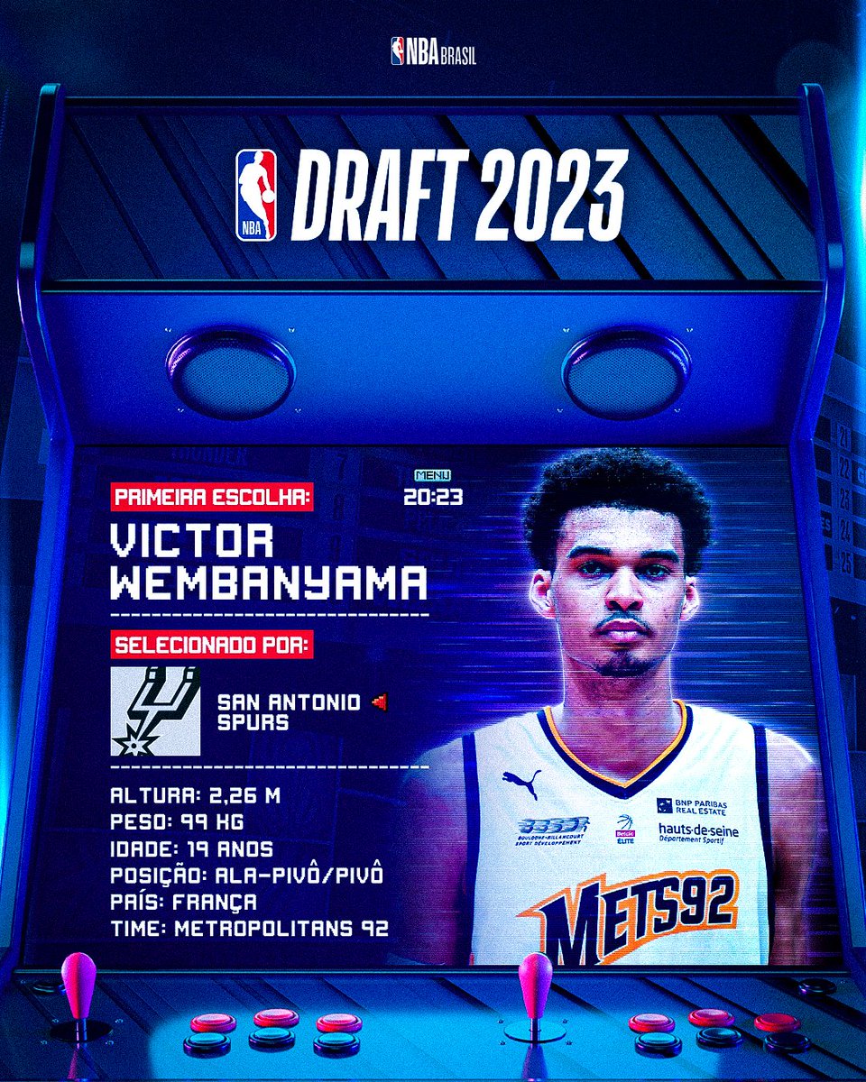 Victor Wembanyama é a PRIMEIRA escolha do #NBADraft 2023! Ele foi selecionado pelo San Antonio Spurs! 
#PorVida #NBAnaESPN