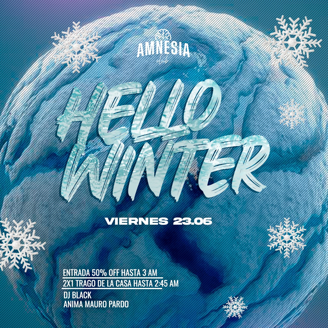 AmnesiaClub21's tweet photo. Hello WINTER! Comenzamos el invierno con toda la fiesta 🎉🎉

Viernes 23 junio 

#ViernesDeAmnesia 🧠 https://t.co/siiKDuoJr0