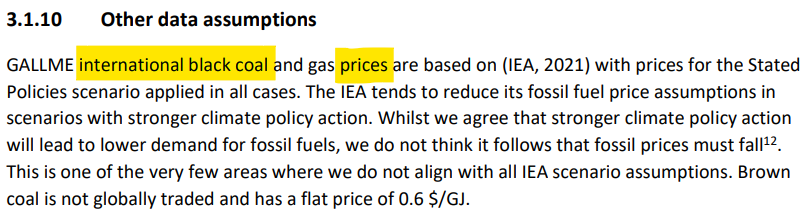 EnergyWrapAU's tweet photo. CSIRO's GenCost assumes all coal-fired generators purchase export coal at very high fuel costs.

But during the peak pricing events in June 2022, supposedly due to Ukraine, QLD power stations with their own mines were bidding at $30/MWh (Callide B/C) and $11/MWh (Kogan Ck). https://t.co/KhzVfNWtOE