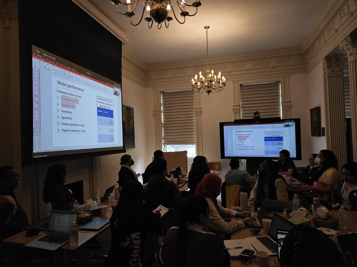 #SICSS_NYU_Silver day 3 | Dr. Sadiq Patel (@sadiqyp), a data scientist and health technologist <a href="/waymark_care/">Waymark</a>, gave a talk on introduction to machine learning and machine learning for social good.