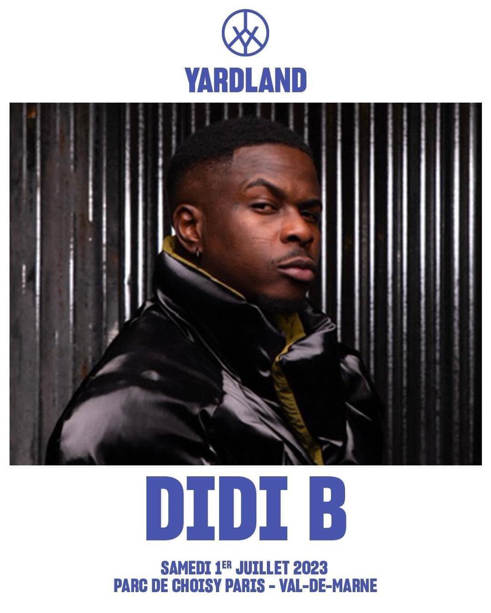 HEY LA CONSPI©️🔝.

@Didibofficial VIENT D‘ENTRER DANS LA PLAYLIST ‘’ YARDLAND FESTIVAL’’ SUR AMAZON MUSIC FR 🇫🇷 AVEC ‘’ YÉYÉ ‘’

🗓 RAPPELONS QUE SHOGUN SE PRODUIRA AU FESTIVAL YARDLAND CE 1ER JUILLET AU PARC CHOISY DE PARIS DEVANT ENVIRONS 30.000 PERSONNES !!!

#SHOGUNINPARIS🇫🇷