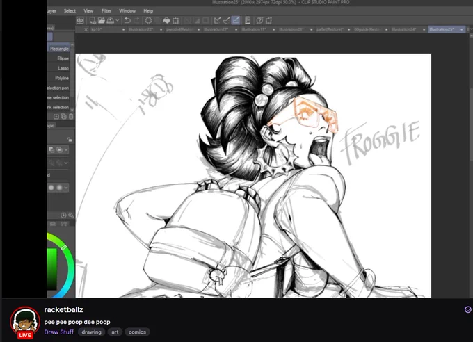 watch me attempt line art hehe twitch.tv/racketballz