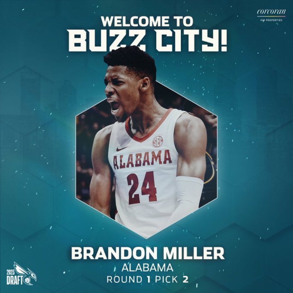 It’s Brandon Miller to Buzz City. #NBADraft2023