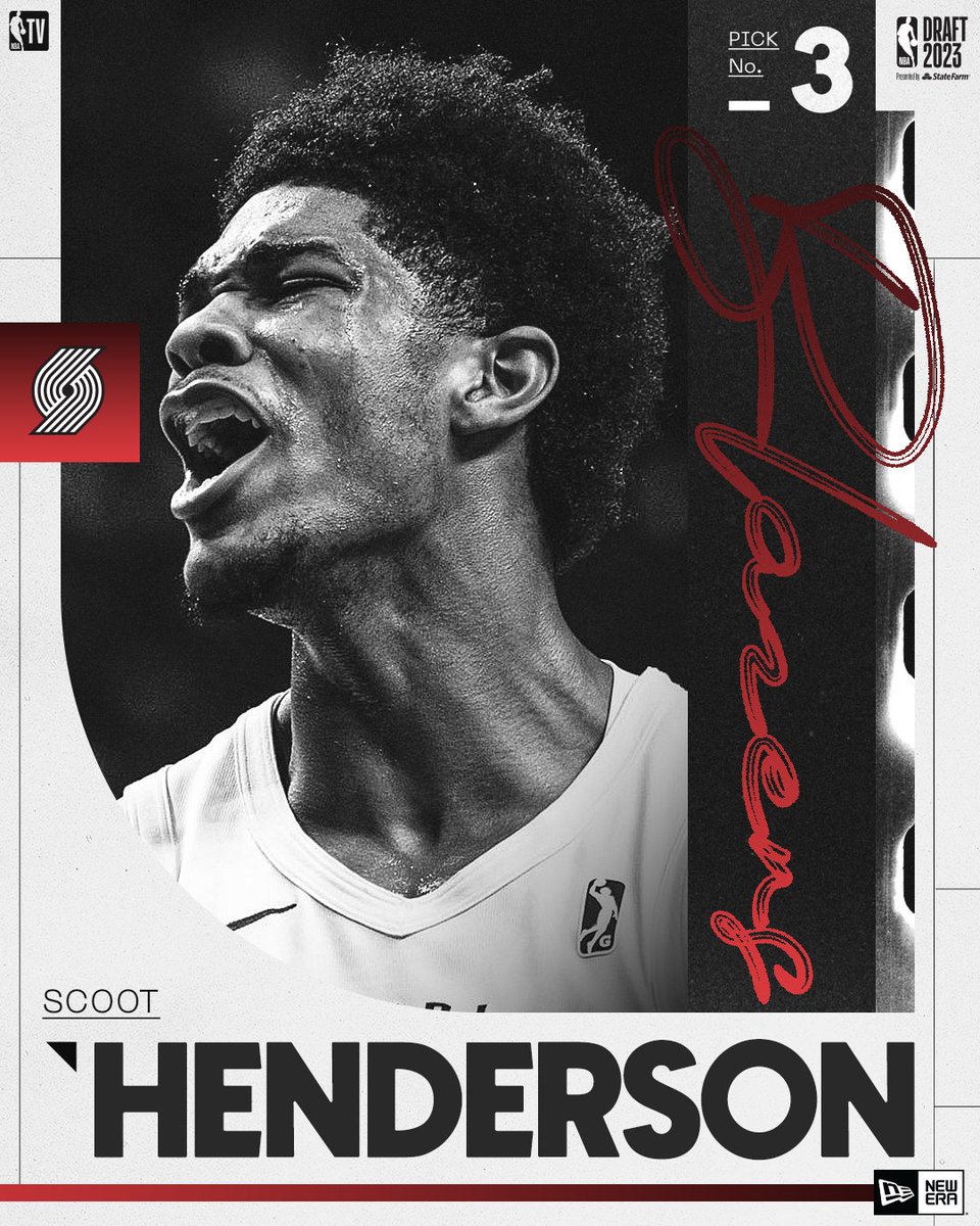 With the No. 3 pick in the #NBADraft, the @trailblazers select Scoot Henderson!