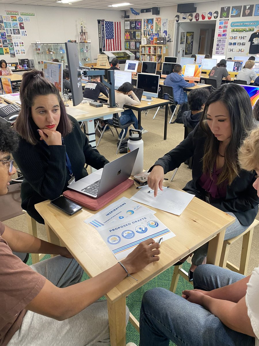 ChristinePaik's tweet photo. Gratitude to @powaycte Graphic Design teacher Mr. Nacu and his students who provided some fantastic ideas and feedback on @PowayUnified’s logo redesign. This is @CaliforniaCTE in action! Can’t wait to show you what they inspired! https://t.co/dAy5elcMlk