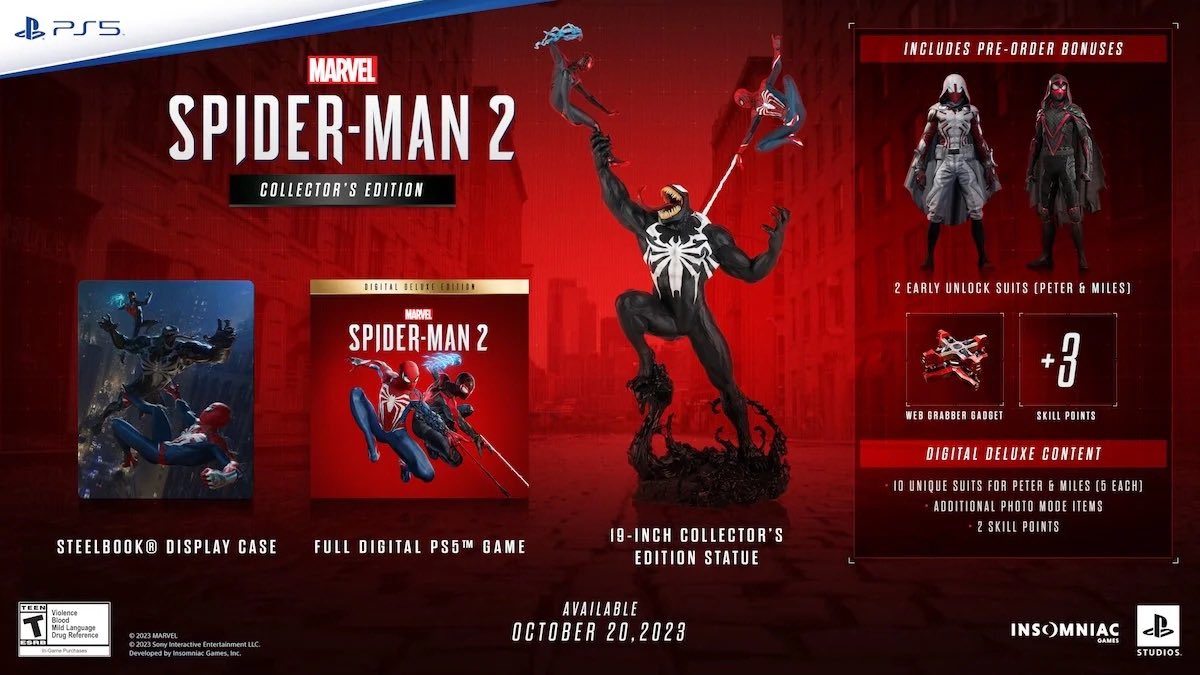 🚨GIVEAWAY ALERT 🚨

Missed out on the #SpiderMan2 collector’s edition or fancy an extra copy?

FOLLOW, LIKE and RETWEET for a chance to win! ✅

#SpiderMan2 #SpiderVerse #PS5 #PSV #pcgaming #XBOX
#Giveaway #GiveawayAlert #PlayStation5 #CollectorsEdition