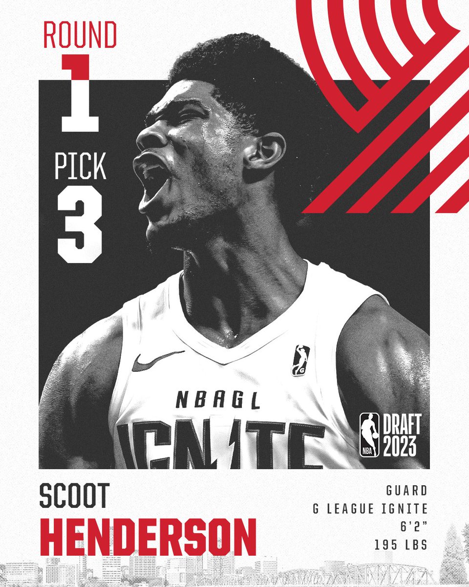 With the 3rd overall pick we have selected.. Scoot Henderson !!

#NBADraft | #RipCity