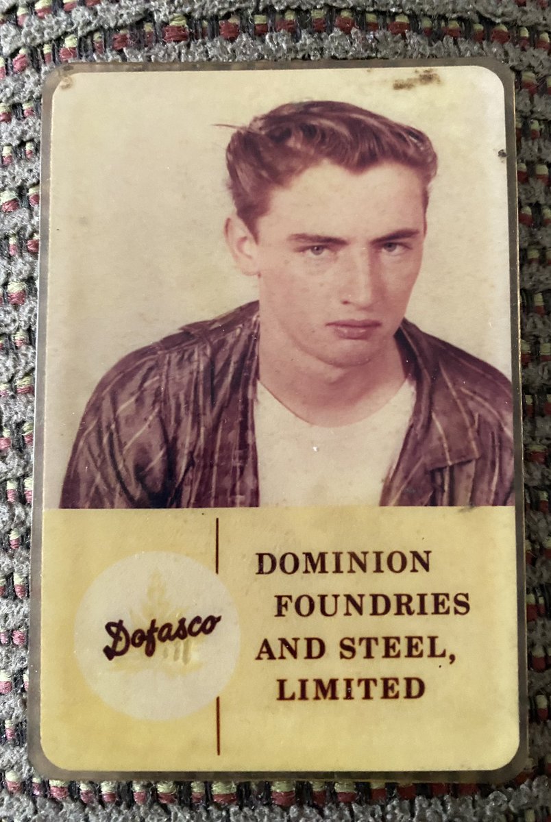 My dads Dofasco ID card from 1959. He retired in 1992. @ArcelorMittal_D