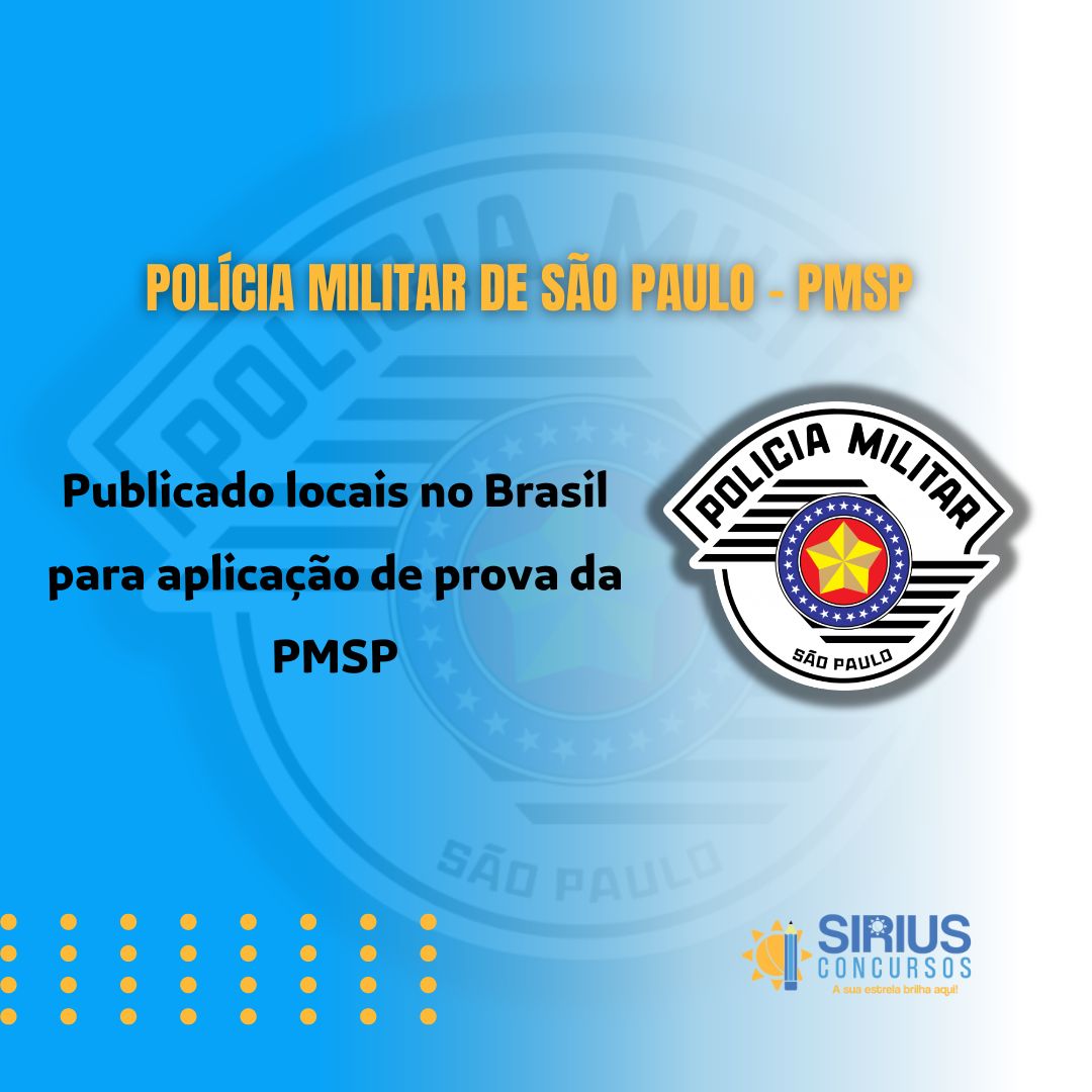 SiriusConcursos's tweet photo. Haverá locais de aplicação da prova de soldado da PMSP em quase todos os locais do Brasil: MG,DF,PR,SC,CE,GO,AM,RS,PE,RJ,BA e ES. 
Para mais informações sobre o concurso para soldado da PMSP, clique no nosso site https://t.co/ipEiTUrNEz
Sirius Concursos, a sua estrela brilha aqui https://t.co/U39e2O4C6t
