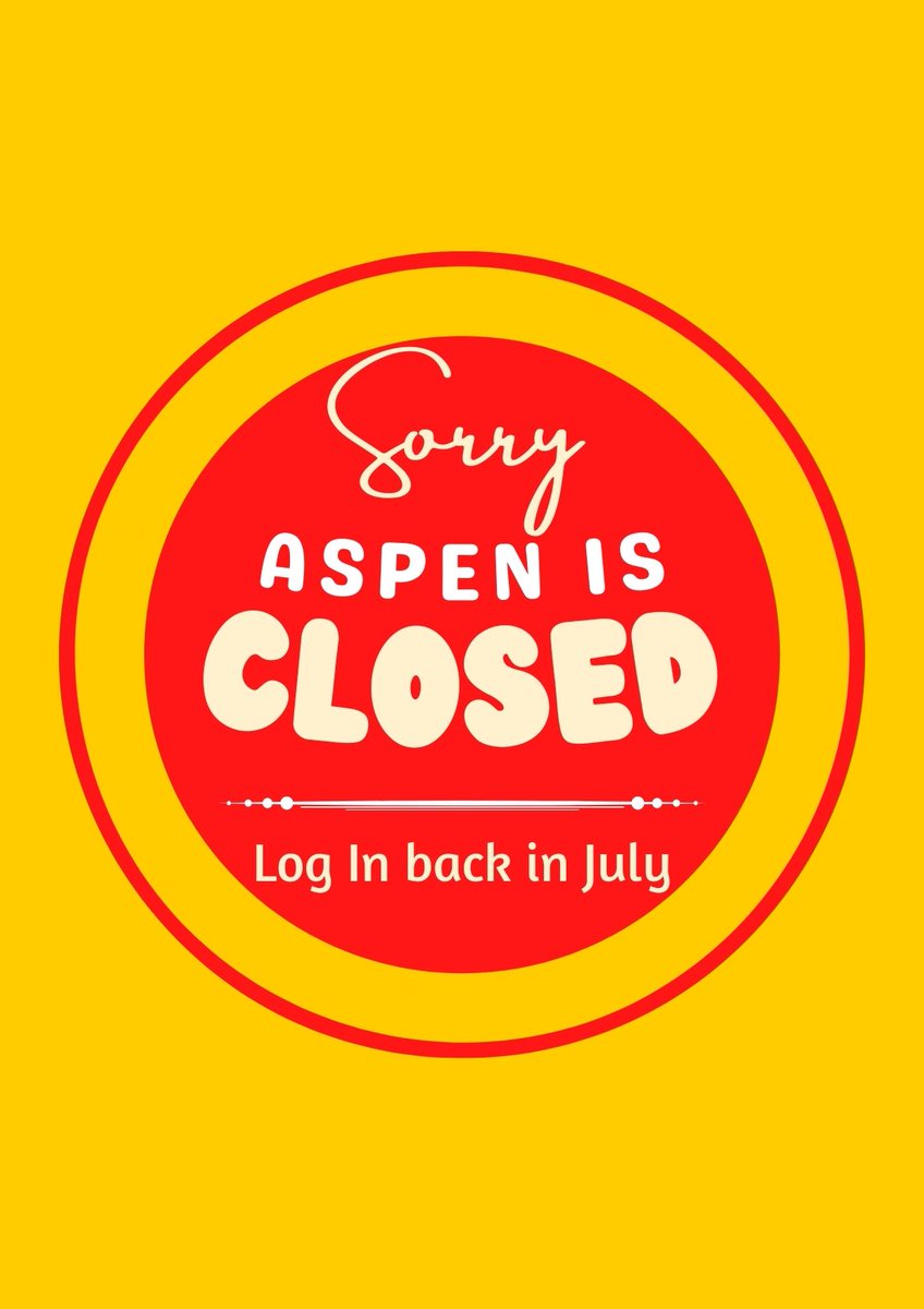 The online program Aspen, used for grading, registration and attendance is down for upgrades. It will be back in July. If you need to register for next year, please contact the school for assistance. https://t.co/wtQ18KQjXb