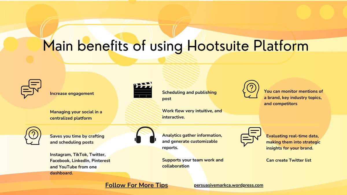 Main benefits of Hootsuite Platform
#Mark1051
#KnowYourSocial
More detailed information 👇
persuasivemarkca.wordpress.com/2023/06/20/soc…