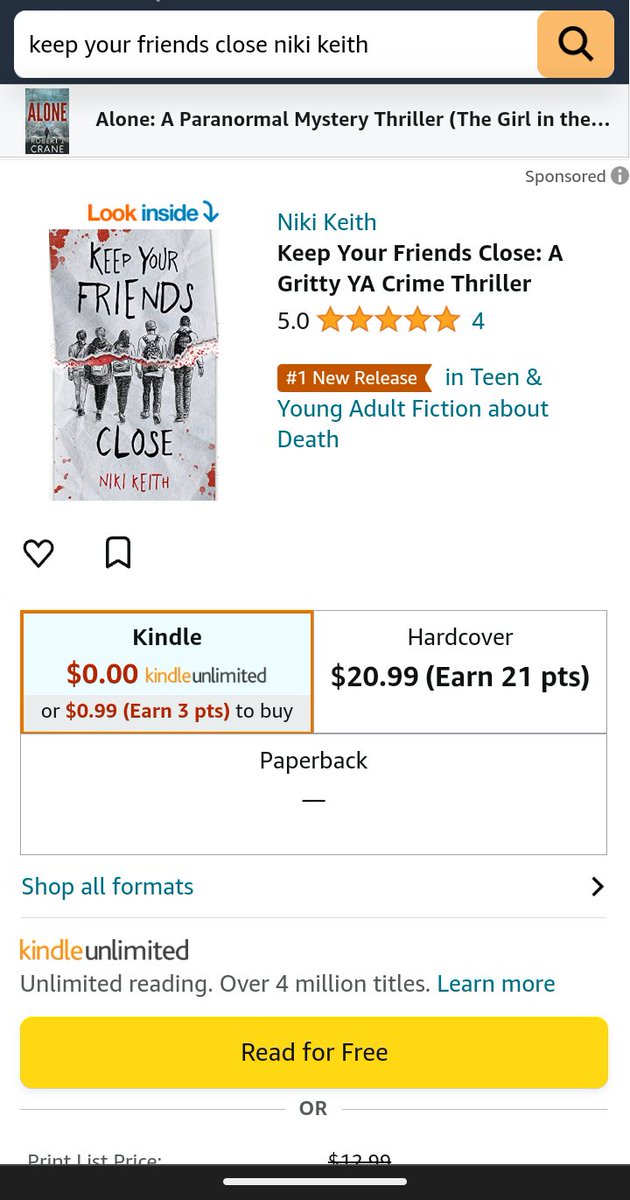 Yes I'm screaming it to world! I got the #1 New Release sticker today! #WritingCommmunity #yabook #thrillerbooks