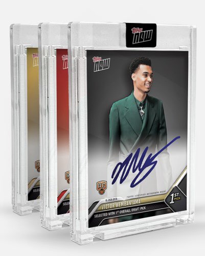 gurucollects's tweet image. 🏀 JUST RELEASED 🏀 

@Topps just released a Victor Wembanyama draft day autograph card.

The current price is $3,750…and the price decreases every 5 minutes until the card sells out.

In total, there are 388 copies of this card produced across 7 different color variations,…