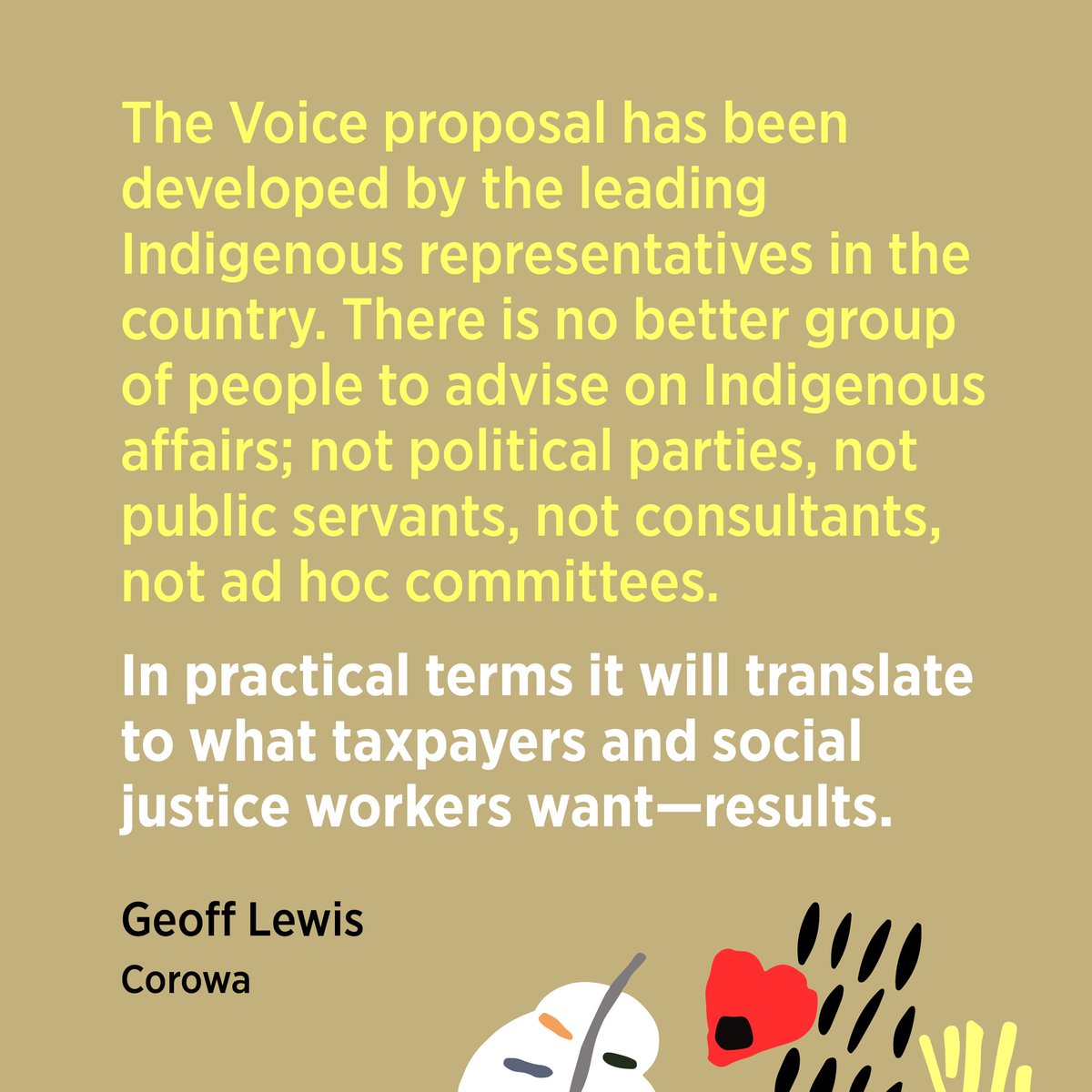 The Voice will not be a tool of the “Canberra elites”. It will be a tool to get the “Canberra elites” moving. 

But “What about the cost?!” Better advice = money better spent = better outcomes.

It’s more bang for the taxpayers’ bucks.