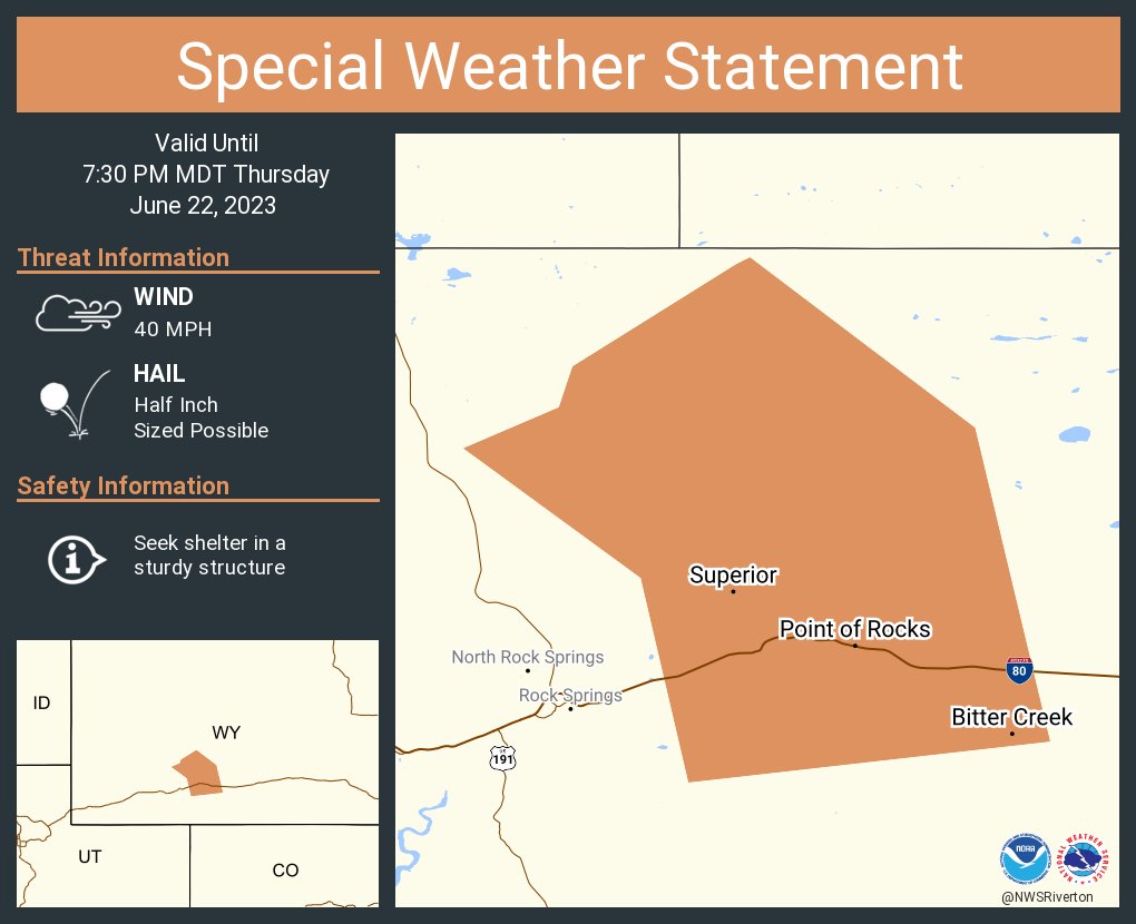 NWS Riverton on Twitter "A special weather statement has been issued