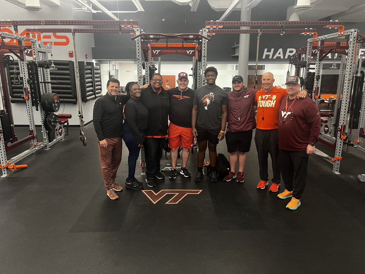 FutureNathaniel's tweet photo. After a great camp and conversation with @CoachPryVT @CoachShawnQuinn @coachbrentdavis @Crook_VT I’m blessed to received an offer from @HokiesFB @JohnRobinette13 @c4_training @BigBrown90 https://t.co/BShb3F6ZMM