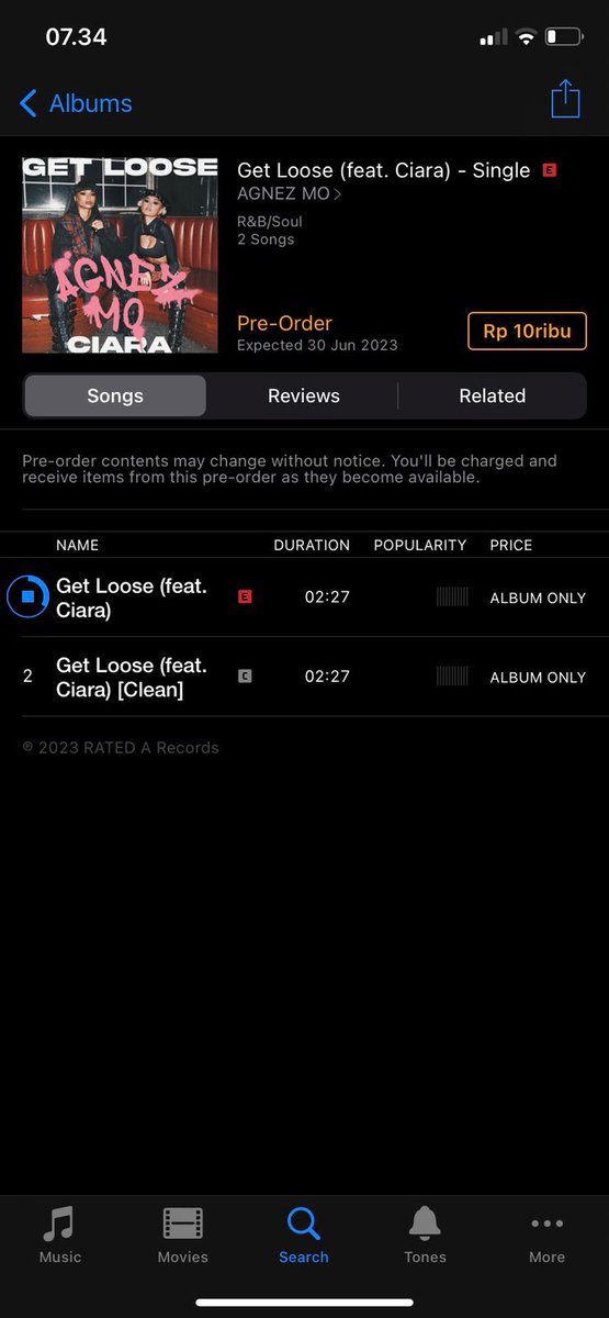 Get Loose @agnezmo ft @ciara 

Label: Rated A Record 

💯💯💯😭😭😭🕊️🕊️🕊️🔥🔥🔥🔥🔥🔥