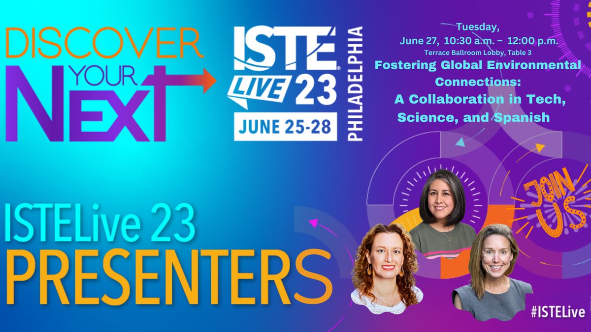 EduTechieTeach's tweet photo. Excited to present at #ISTELive23 with @KidSpanish_llc and MsBruch on Tuesday 06/27 at 10:30-Table3 for 'Fostering Global Environmental Connections.' Our presentation explores the fascinating world of migrating birds, combining Technology, Spanish and Science. @SSSASSaints https://t.co/HPs41b6G2K