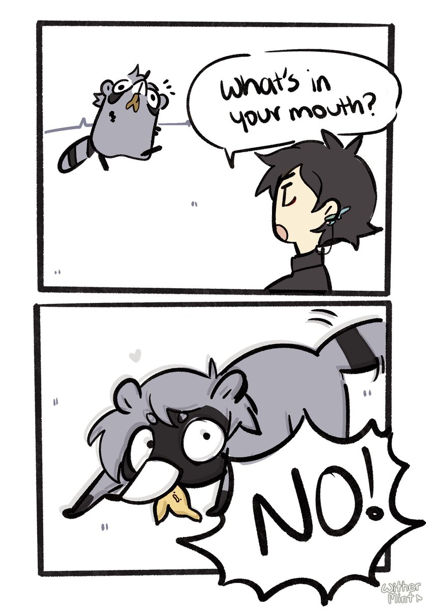 Withermint's tweet image. NO!! (let us play with our trash Dan &amp;gt;:( 🍌)