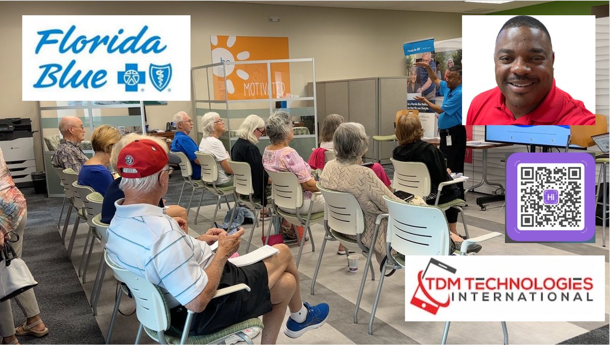 Today Torrence Mack of TDM TECHNOLOGIES INTL LLC was back in the Florida Blue Villages office. Thanks Dell Richards of Florida Blue for bringing me back to teach these amazing seniors. #floridablue #seniors #thevillages #wildwood #ocala #medicareadvantage #technology