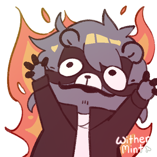 Withermint's tweet image. I've been secretly drawing Trailblazer as a raccoon for stress relief 😔