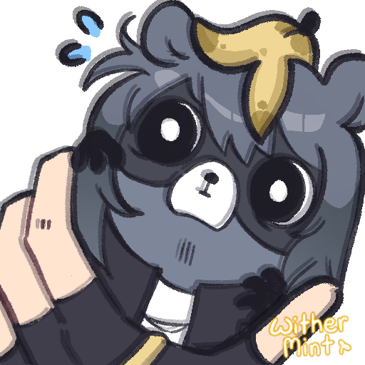 Withermint's tweet image. I've been secretly drawing Trailblazer as a raccoon for stress relief 😔