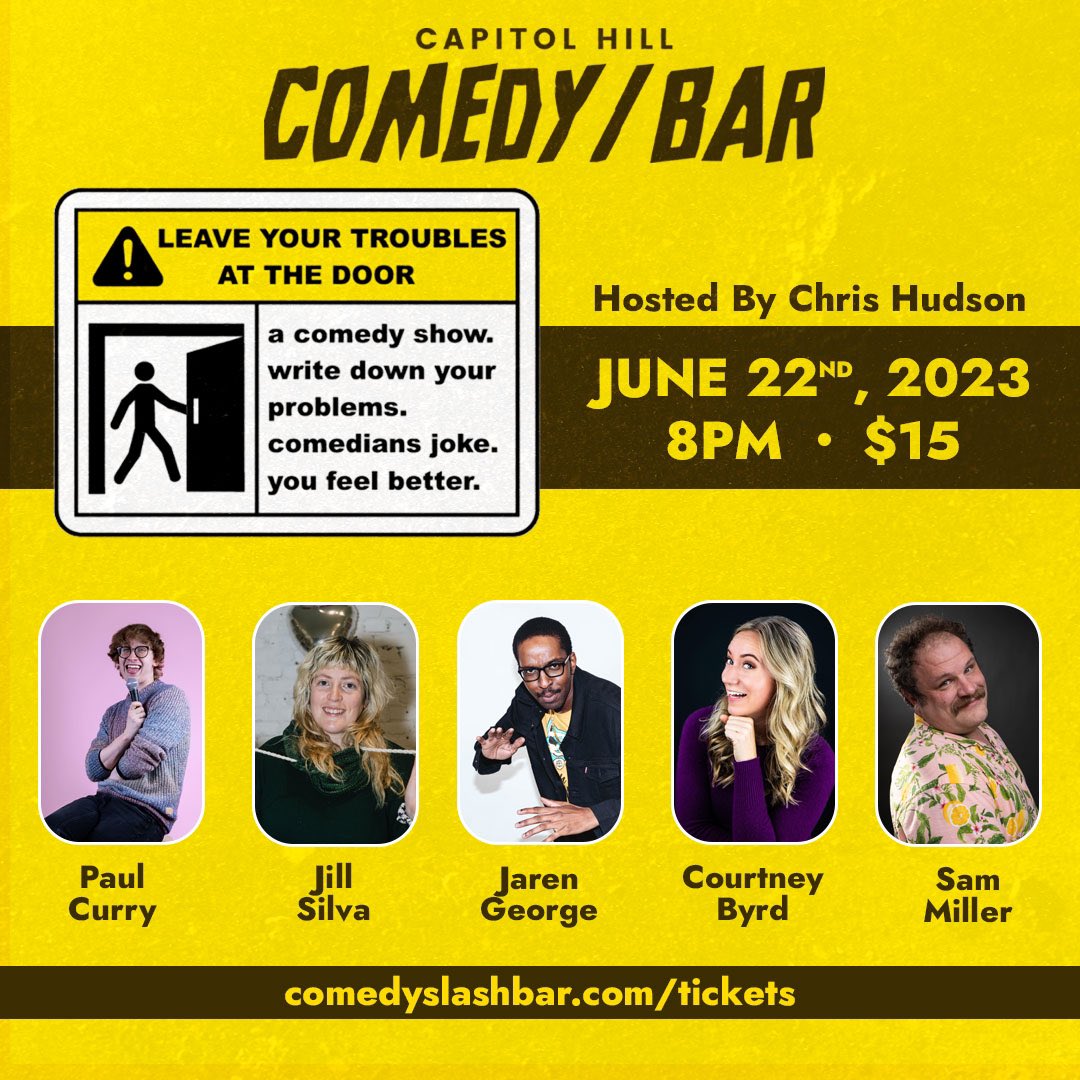 logging back in to tell y’all that my show Leave Your Troubles will be happening monthly at @comedyslashbar in Seattle, Washington and it all starts TONIGHT 8 PM. so if you live in Portland, Oregon or Seattle, Washington you will have at least one chance a month to see it!! 😎🗳️