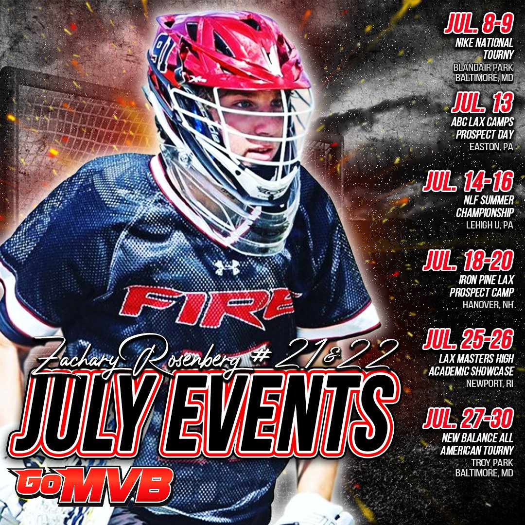 Zachary Rosenberg will be competing at 6 events this July!!
'25 Goalie
Team 91 MD Fire 25
St. Thomas Aquinas HS, FL
More Info: gomvblax.com/zacharyrosenbe…
Follow: <a href="/zachrosenberg21/">Zach Rosenberg</a>

#gomvb #hslacrosse #athlete #collegerecruit