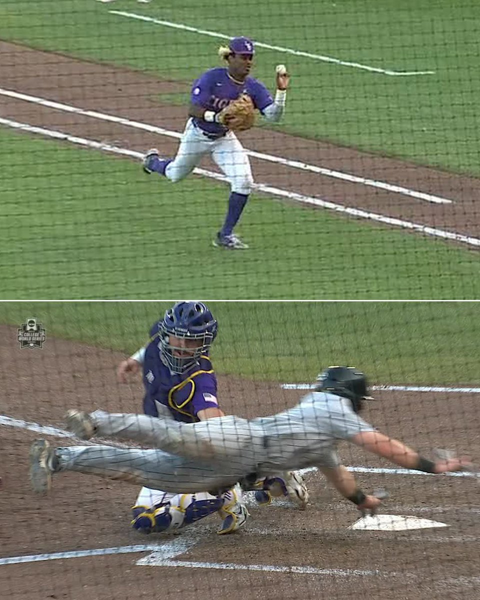 WHAT A PLAY BY TRE MORGAN 🤯🤯🤯 

@LSUbaseball #SCtop10