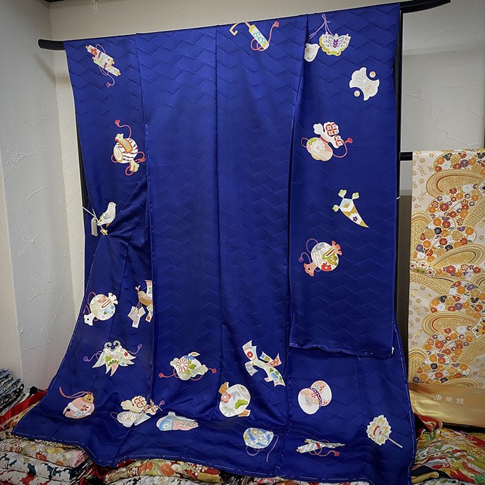 珠玉新品】京都染司名門「染の北川」羽織「雪輪模様 葉文様」手描き京