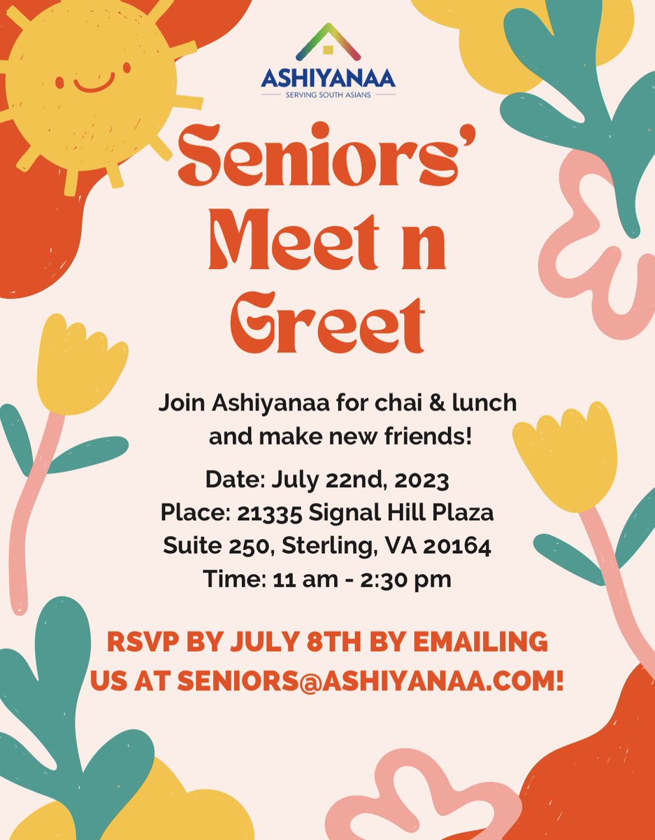 Calling all Seniors! Save the date and spread the word! Let's mingle, laugh & make memories at the Seniors' Summer Meet n Greet ☀️☀️☀️ 

Engage in exciting activities, indulge in mouthwatering food and forge new friendships. 

#DCevents #DMVevents #seniorliving