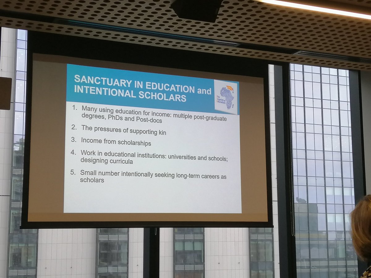 catgomes10's tweet image. Sanctuary education concept from Adam Cooper @YMAPProject symposium where African scholarship holders do multiple degrees but have external pressures such as family