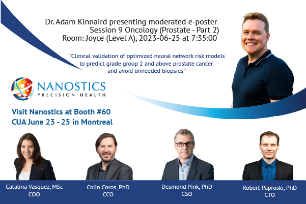 Going to #CUA2023! Go to our booth #60 to chat about ClarityDX Prostate, a risk score to predict aggressive prostate cancer.
Dr. Kinnaird moderates the poster, go here to view and post questions: cuameeting.org/view-e-posters/ #diagnostics #prostatecancer #machinelearningalgorithms