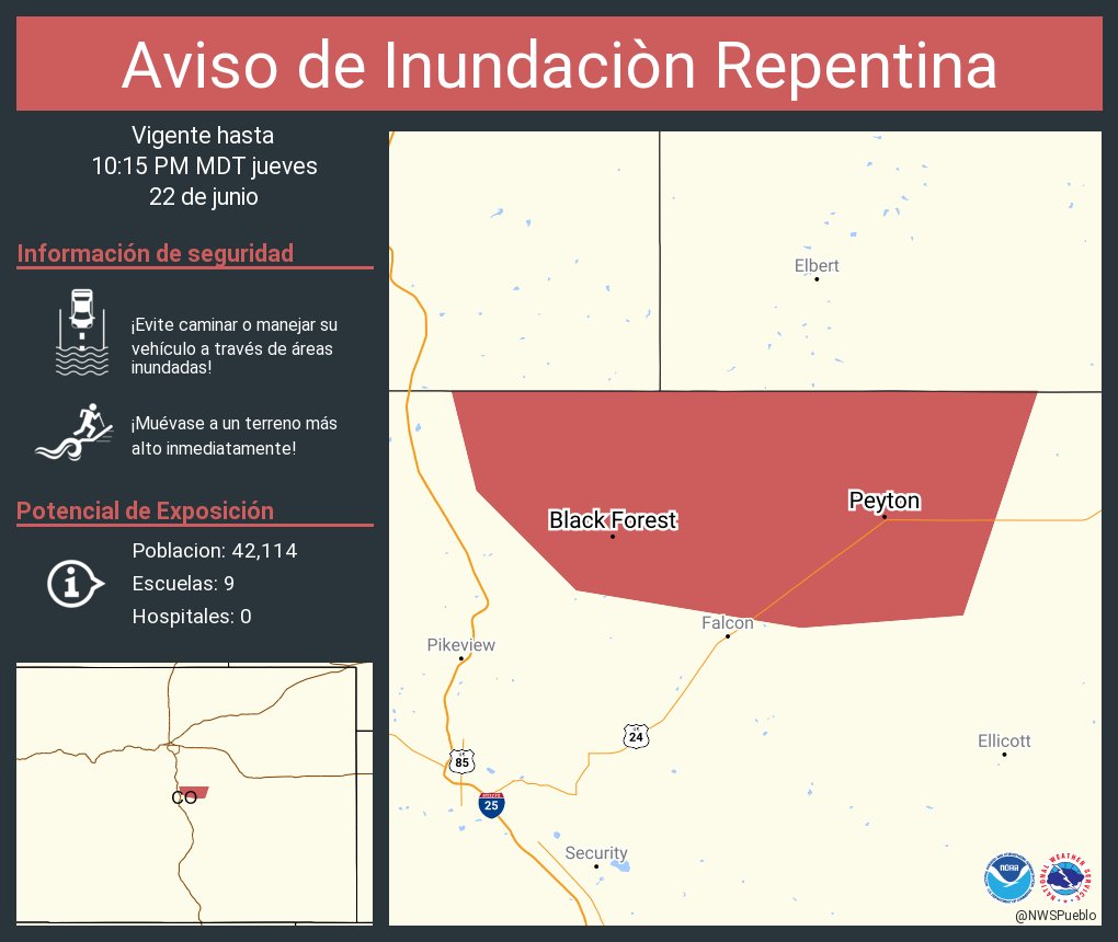 NWS Pueblo on Twitter "Aviso de Inundación Repentina incluye Black