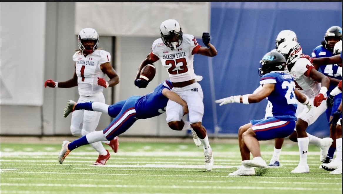 After a great conversation with @CoachTaylor010 I am blessed to receive an offer from Thee Jackson State University 🔵🔴⚪️ @CoachB_Abraham @HA_Hawks_FB @CraigBowman2 @wpg_coach_rip @CoachMike93