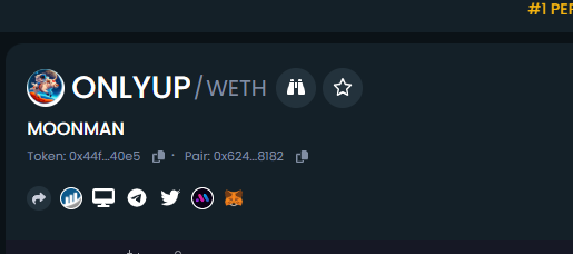 The $ONLYUP #MOONMAN Dextools is updated

98.5% of the supply is burned. Only 1% is in circulation

CMC is also submitted

LIKE, RT AND REPLY IF YOU'RE BULLISH ON #onlyup  

dextools.io/app/en/ether/p…

#CRYPTO $ETH $PEPE #MemeCoin