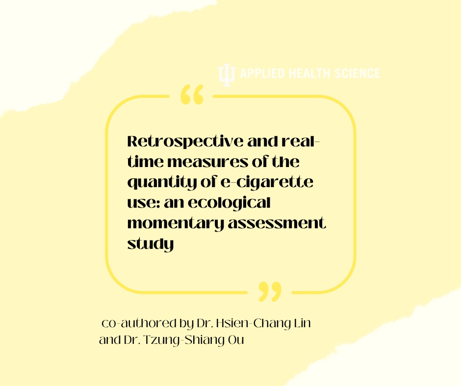 IU_AHS's tweet photo. Be sure to check out this new paper all about e-cigarette use!
Click here to read: https://t.co/sdXNAG4DkV
#IUB #AppliedHealthScience #PublicHealth https://t.co/5VG8GaHnVT