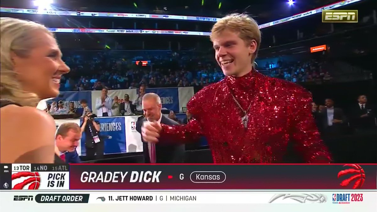 Gradey Dick looking like he's about to do a Vegas magic show involving a tiger