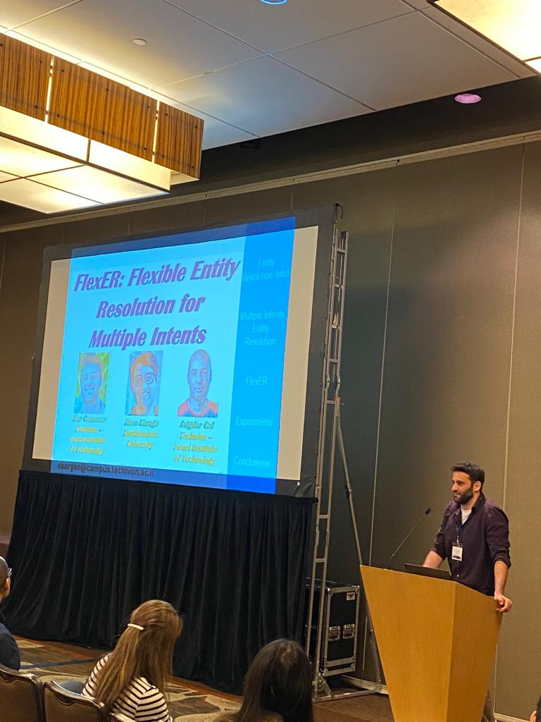 avigalgal's tweet image. We thank #sigmod2023 participants for the great discussion of intents and baselines during the presentation (and the ensuing poster session) of the paper &quot;FlexER: Flexible Entity Resolution for Multiple Intents&quot; by Bar Genossar, @shraga_roee, and @avigalgal