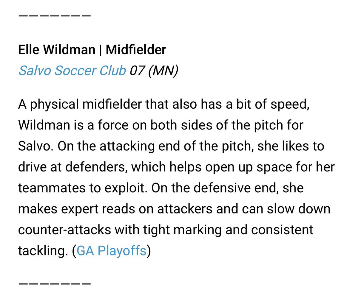 Thank you @TheSoccerWire for the shout out! Excited to compete with my team this weekend. @SalvoSCGA @GAcademyLeague