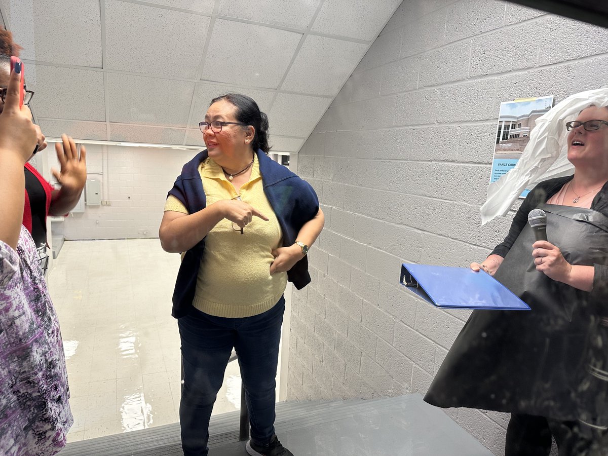 VanceCoSchools's tweet photo. Rain couldn't ruin our fun! Teachers Executive Institute participants had an awesome "Downtown Discovery" at The Center For Innovation! This indoor scavenger hunt connects teachers to their community. https://t.co/E5KQCWpaPr